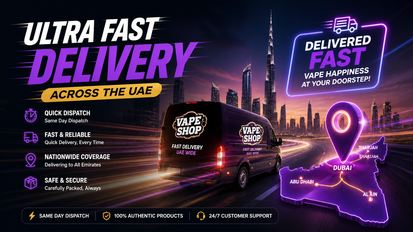 Ultra fast vape delivery across UAE