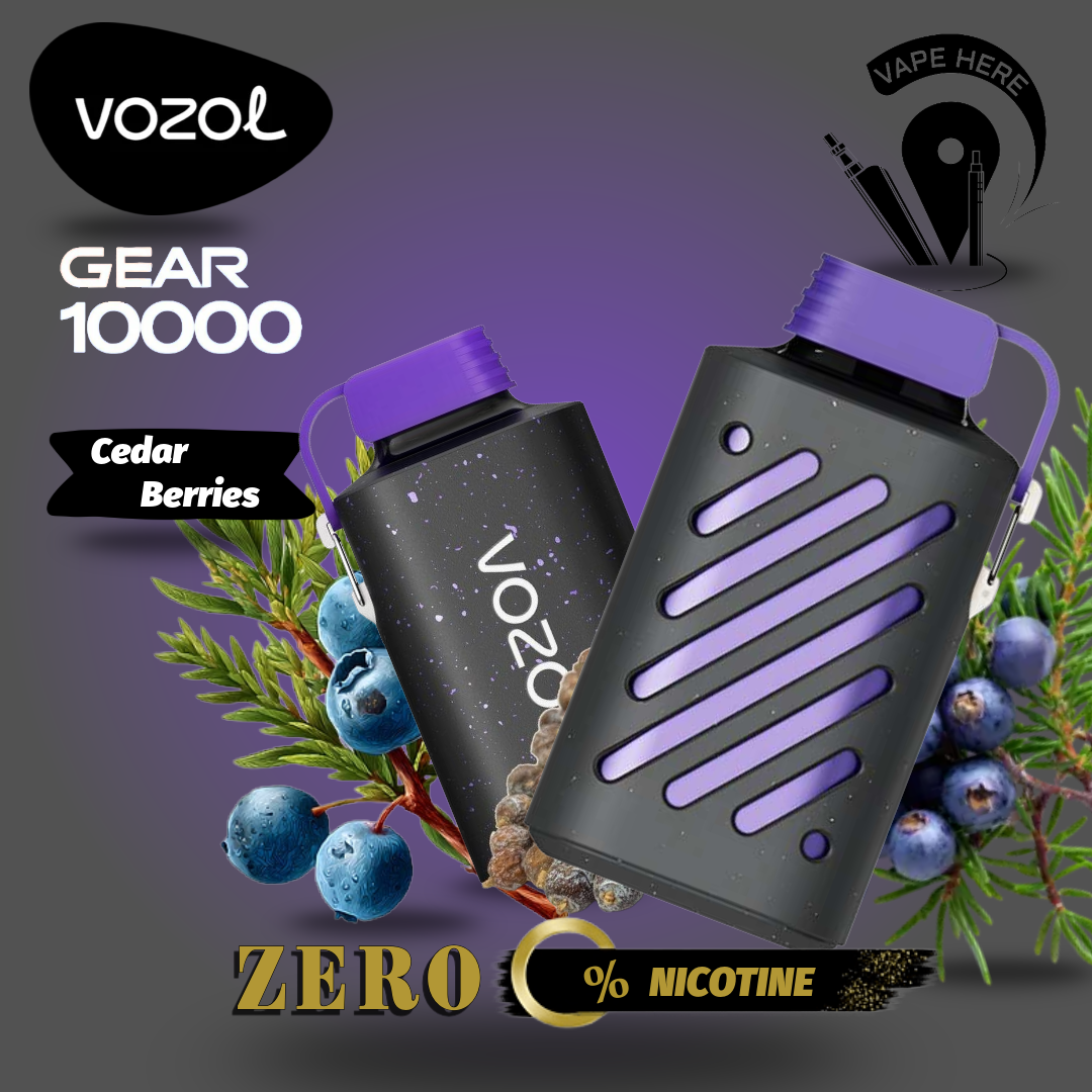 ZERO Nicotine - VOZOL GEAR 10K Puffs Disposable Vape Peach Cedar Berries UAE Ras Al Khaimah
